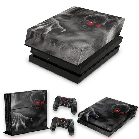 KIT Capa Anti Poeira e Skin Anti-Rage PS4 Fat - Caveira Skull