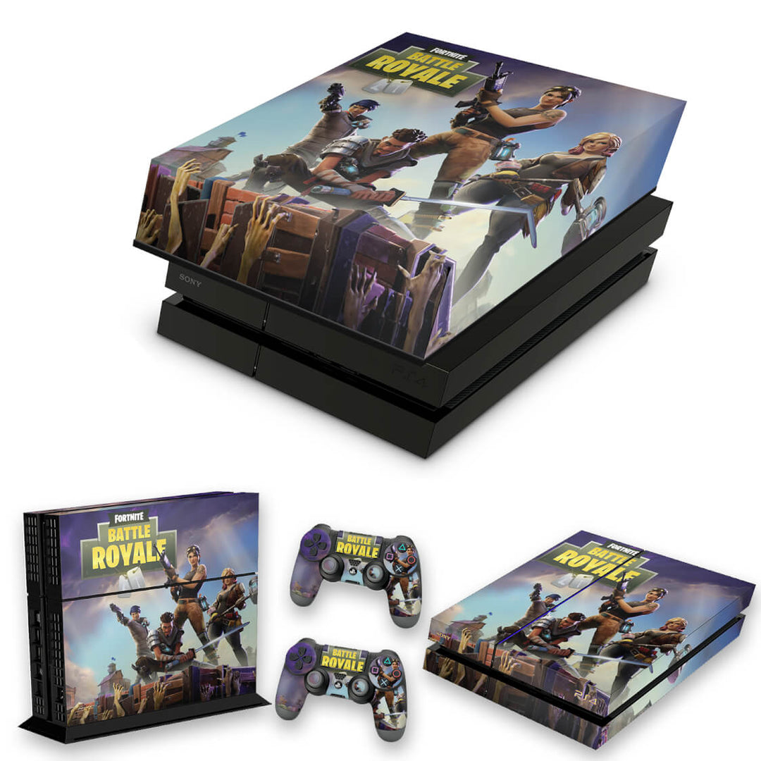 KIT Capa Anti Poeira e Skin Anti-Rage PS4 Fat - Fortnite Battle Royale - Pop Arte Skins