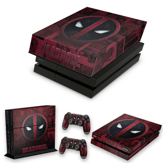 KIT Capa Anti Poeira e Skin Anti-Rage PS4 Fat - Deadpool Comics