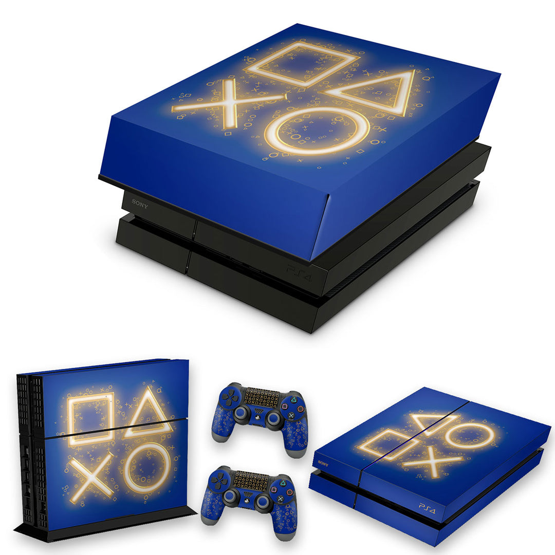 KIT Capa Anti Poeira e Skin Anti-Rage PS4 Fat - Days Of Play Edição Limitada - Pop Arte Skins