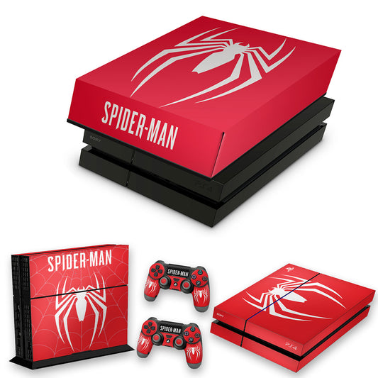 KIT Capa Anti Poeira e Skin Anti-Rage PS4 Fat - Spider-Man Bundle