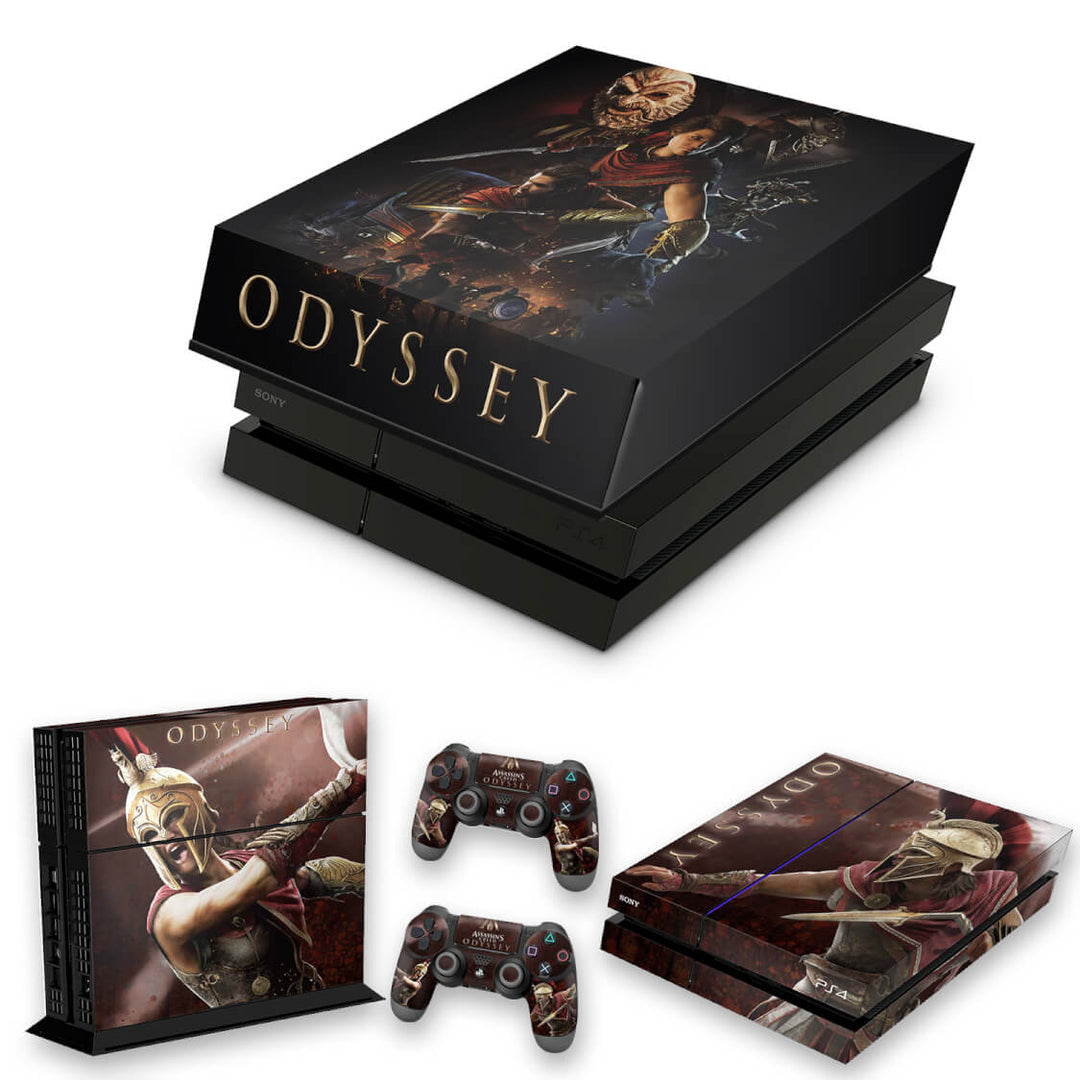 KIT Capa Anti Poeira e Skin Anti-Rage PS4 Fat - Assassins Creed Odyssey - Pop Arte Skins