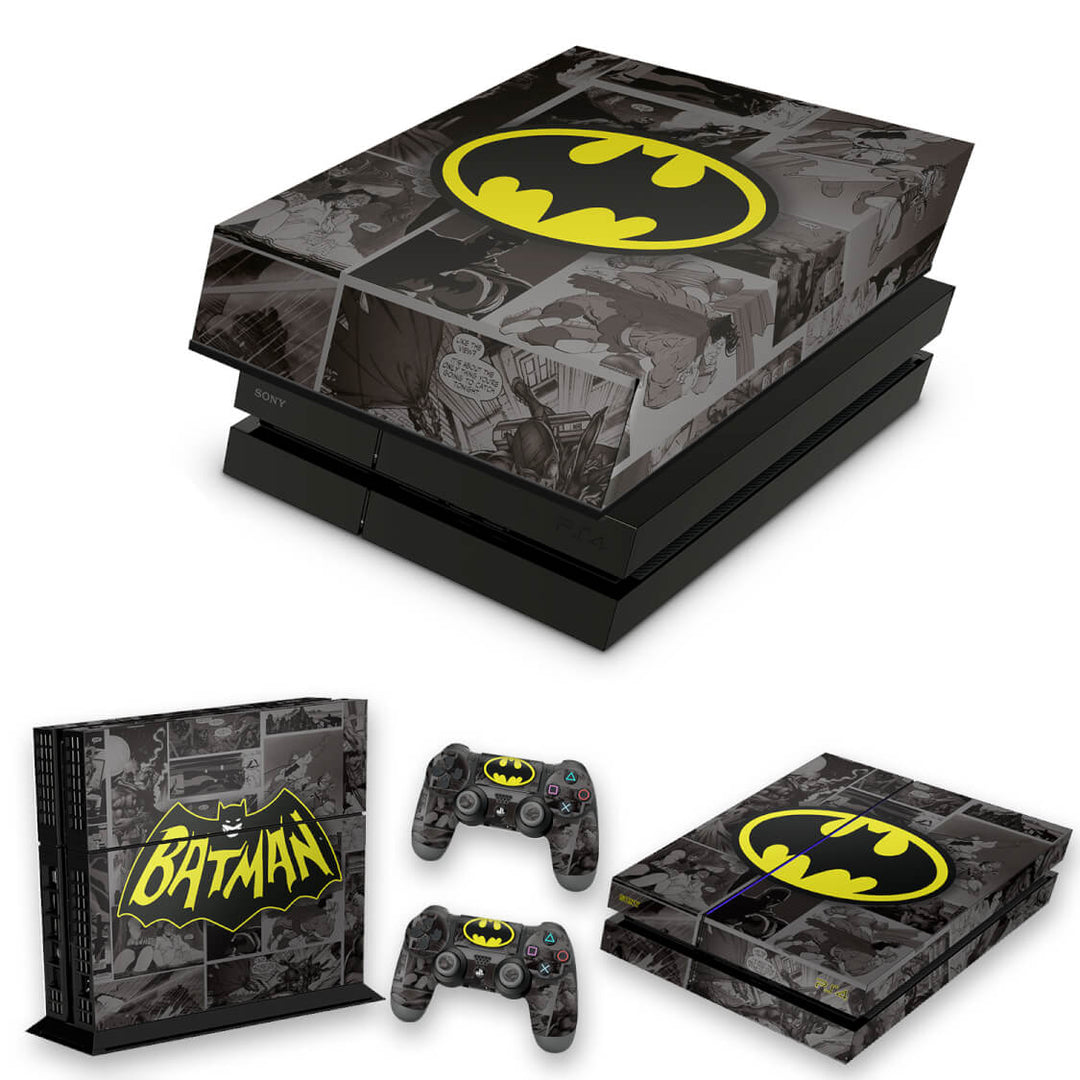 KIT Capa Anti Poeira e Skin Anti-Rage PS4 Fat - Batman Comics - Pop Arte Skins