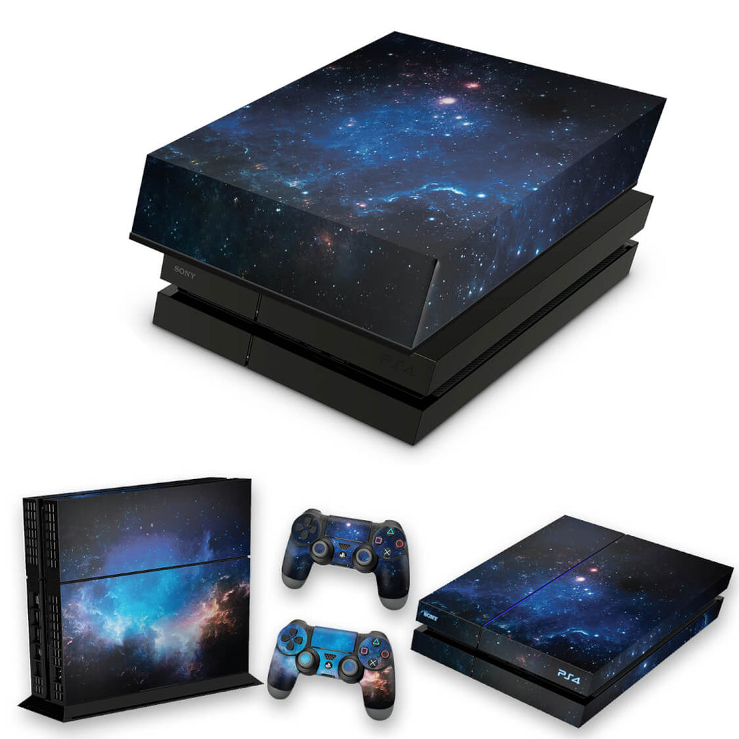 KIT Capa Anti Poeira e Skin Anti-Rage PS4 Fat - Universo Cosmos - Pop Arte Skins