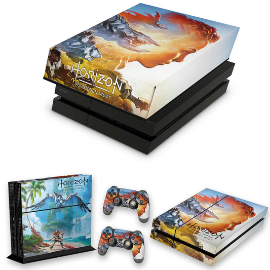 KIT Capa Anti Poeira e Skin Anti-Rage PS4 Fat - Horizon Forbidden West