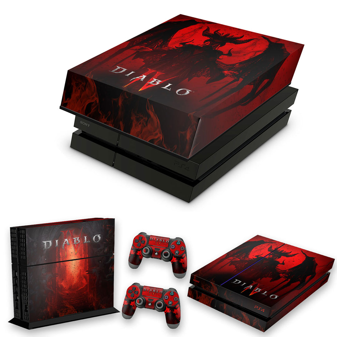 KIT Capa Anti Poeira e Skin Anti-Rage PS4 Fat - Diablo IV 4 - Pop Arte Skins