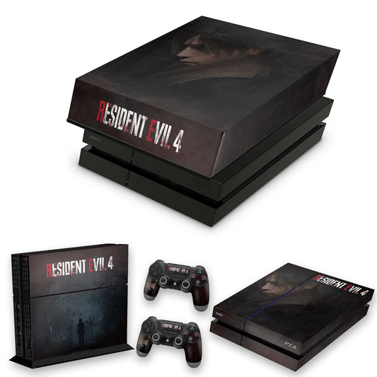 KIT Capa Anti Poeira e Skin Anti-Rage PS4 Fat - Resident Evil 4 Remake