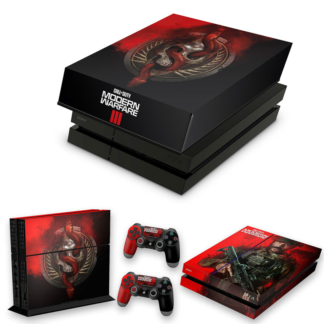 KIT Capa Anti Poeira e Skin Anti-Rage PS4 Fat - Call Of Duty Modern Warfare III - Pop Arte Skins