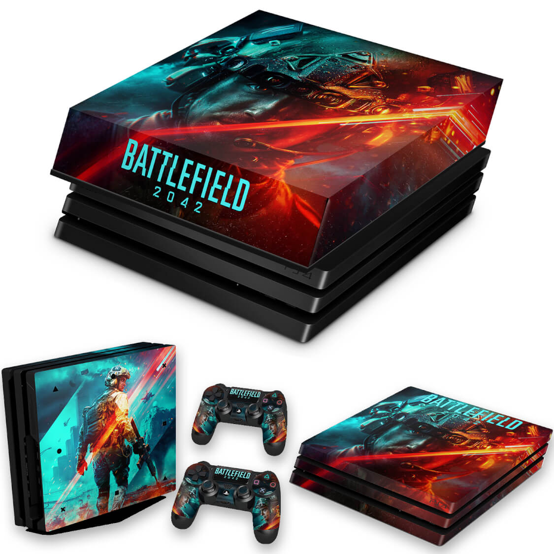 KIT Capa Anti Poeira e Skin Anti-Rage PS4 Pro - Battlefield 2042
