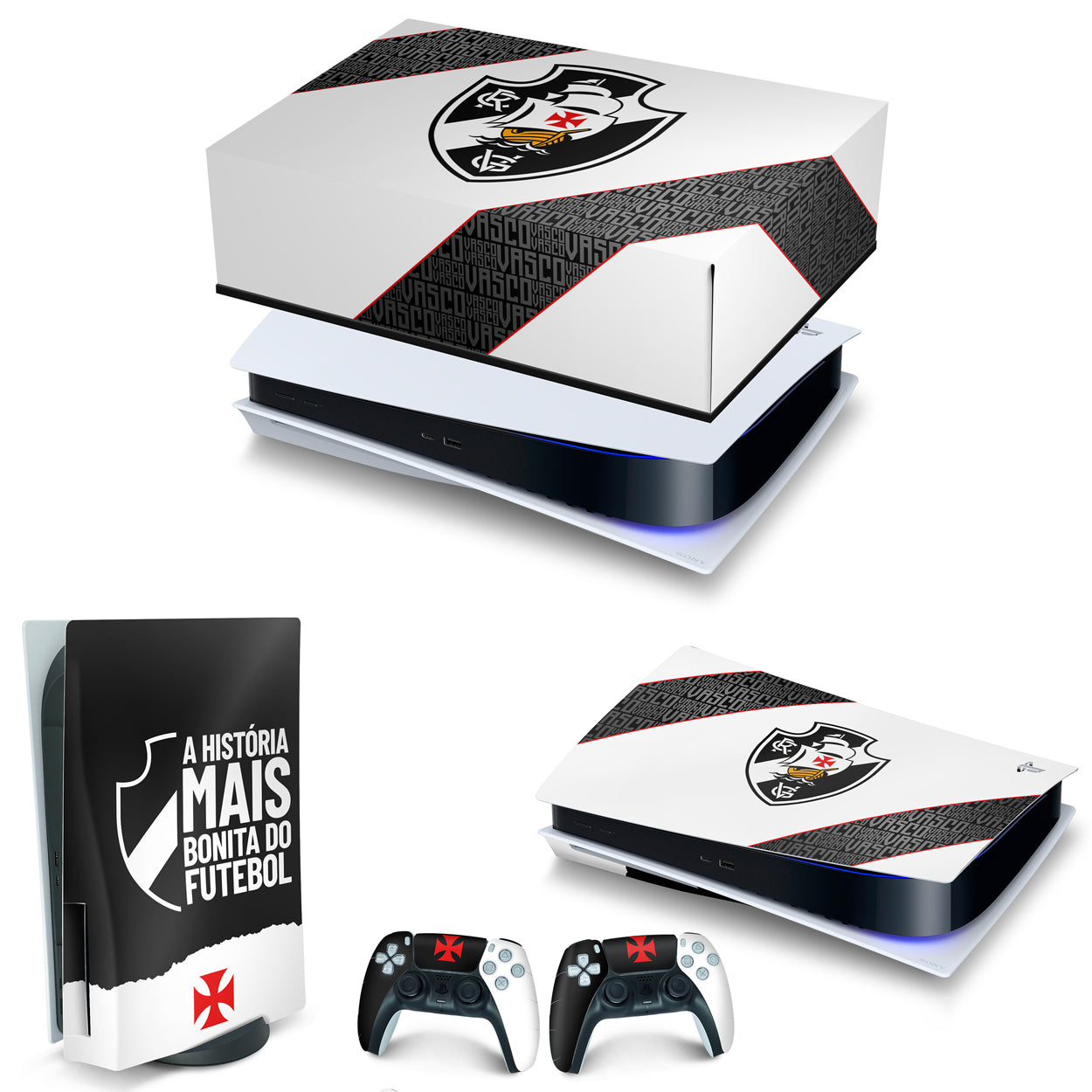 KIT Capa Anti Poeira e Skin Anti-Rage PS5 Fat Horizontal - Vasco A