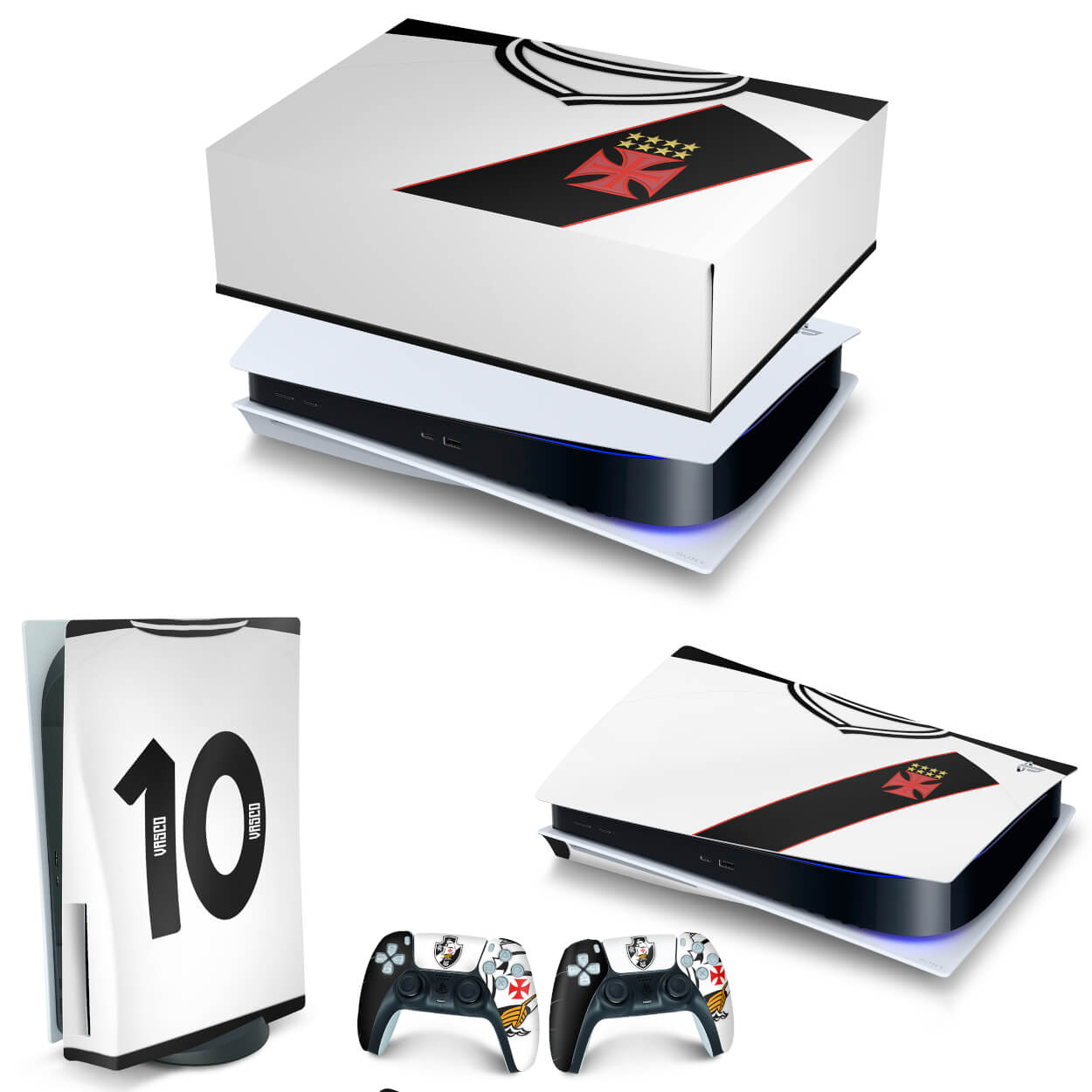 KIT Capa Anti Poeira e Skin Anti-Rage PS5 Fat Horizontal - Vasco B