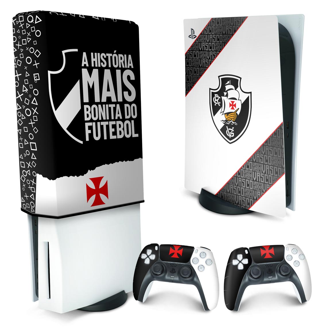 KIT Capa Anti Poeira e Skin Anti-Rage PS5 Fat Vertical - Vasco A
