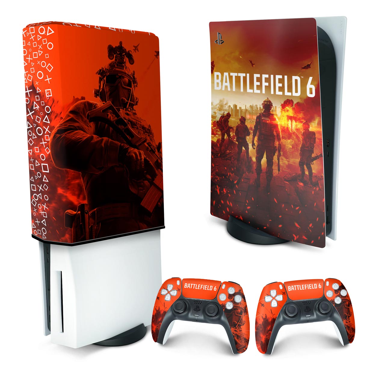 KIT PS5 Fat Skin Anti-Rage e Capa Anti Poeira Vertical - Battlefield 6