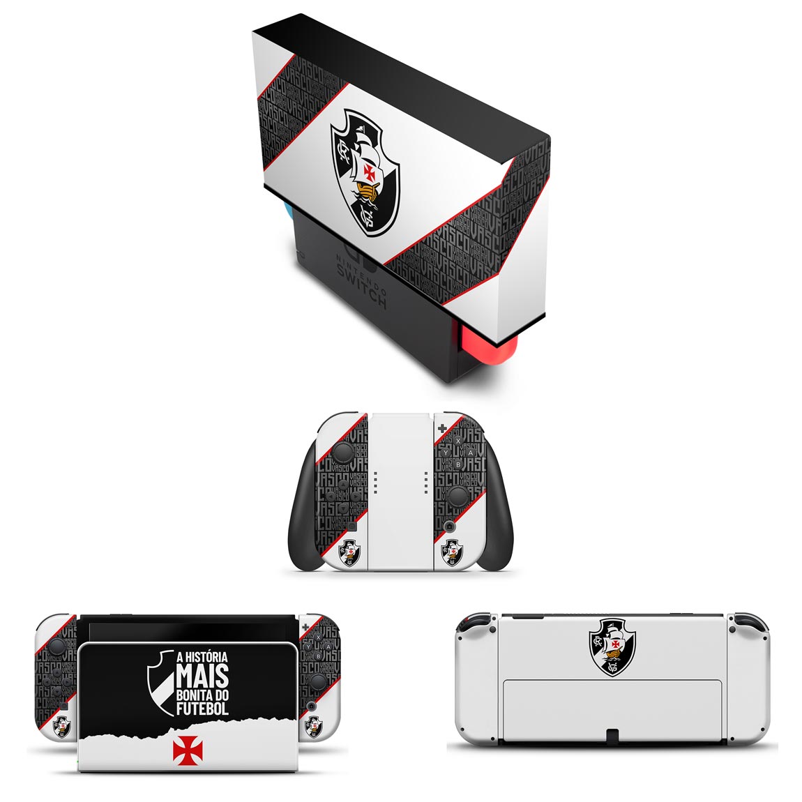 KIT Capa Anti Poeira e Skin Anti-Rage Nintendo Switch 1 Oled - Vasco A
