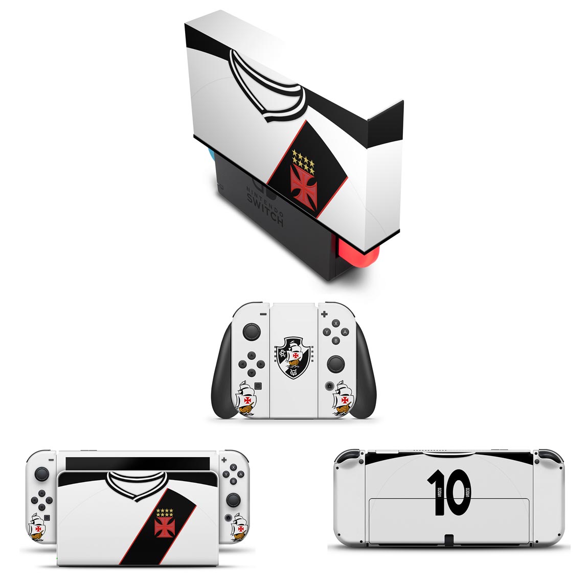 KIT Capa Anti Poeira e Skin Anti-Rage Nintendo Switch 1 Oled - Vasco B