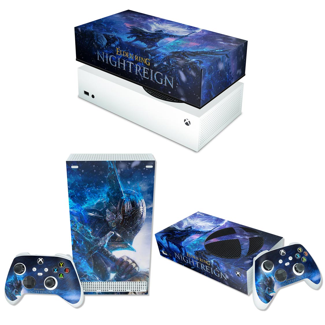 KIT Capa Anti Poeira e Skin Anti-Rage Xbox Series S Horizontal - Elden Ring Nightreign