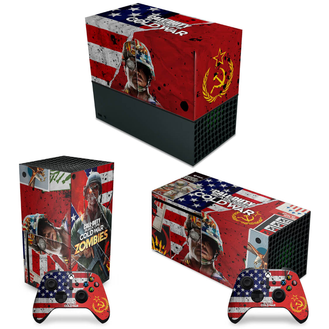 KIT Capa Anti Poeira e Skin Anti-Rage Xbox Series X Horizontal - Call Of Duty Cold War - Pop Arte Skins
