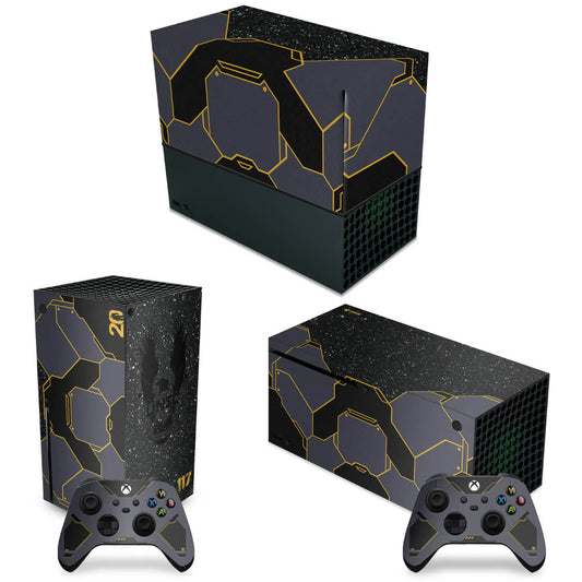 KIT Capa Anti Poeira e Skin Anti-Rage Xbox Series X Horizontal - Halo Infinite Bundle