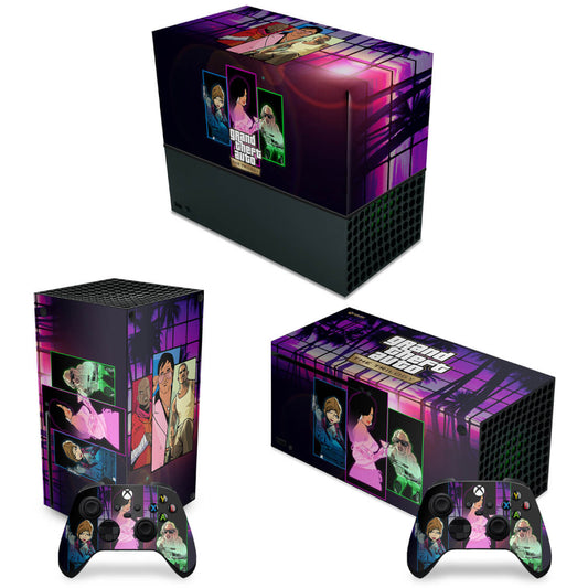 KIT Capa Anti Poeira e Skin Anti-Rage Xbox Series X Horizontal - GTA The Trilogy