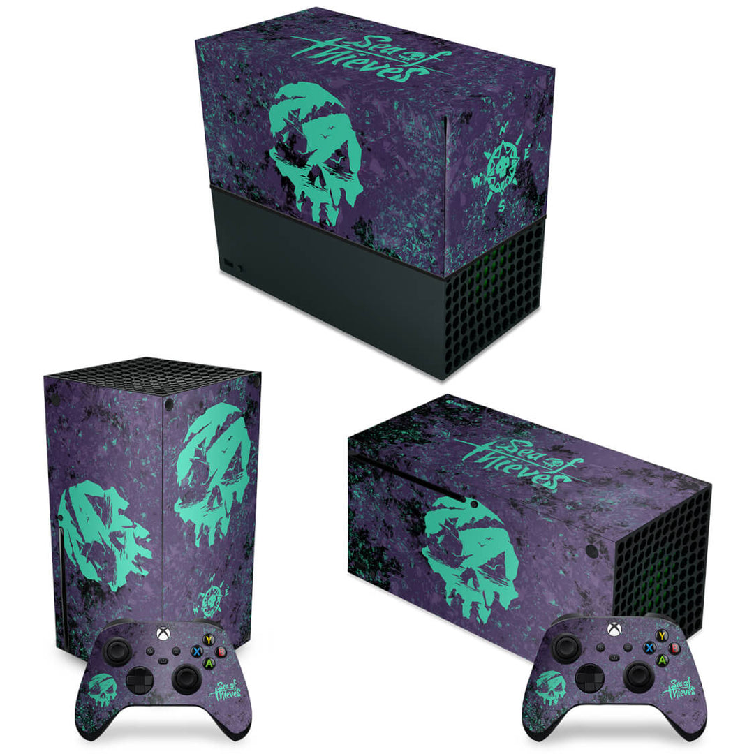 KIT Capa Anti Poeira e Skin Anti-Rage Xbox Series X Horizontal - Sea Of Thieves Bundle - Pop Arte Skins