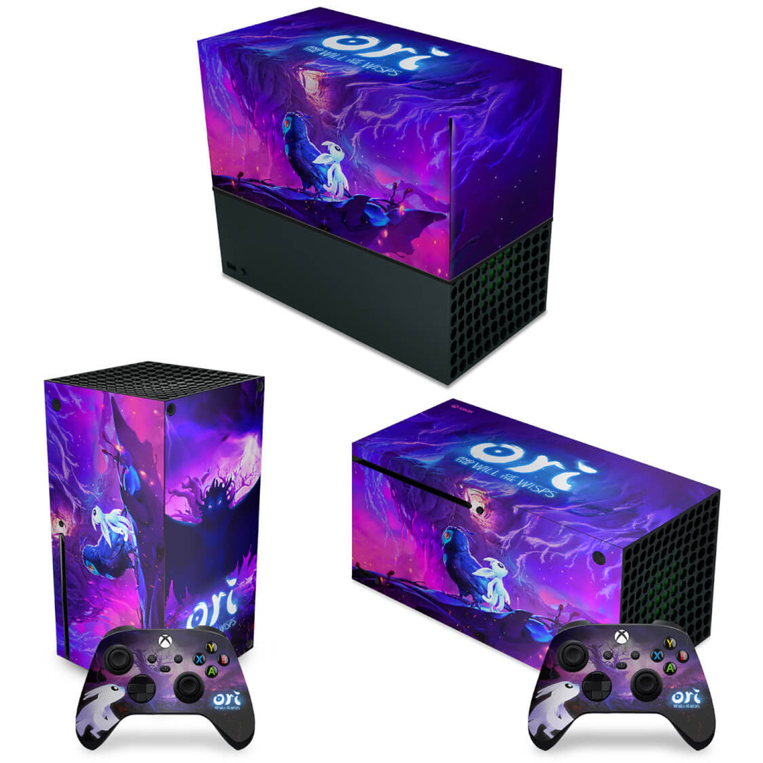KIT Capa Anti Poeira e Skin Anti-Rage Xbox Series X Horizontal - Ori and the Will of the Wisps - Pop Arte Skins