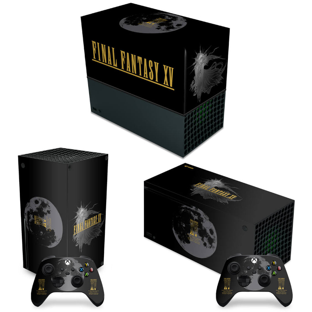 KIT Capa Anti Poeira e Skin Anti-Rage Xbox Series X Horizontal - Final Fantasy XV Bundle - Pop Arte Skins