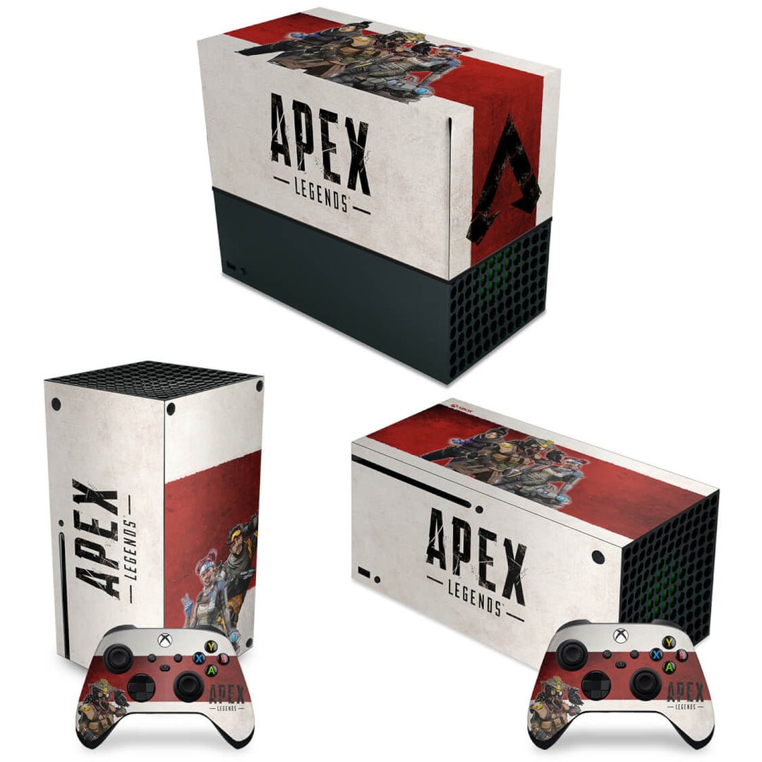 KIT Capa Anti Poeira e Skin Anti-Rage Xbox Series X Horizontal - Apex Legends - Pop Arte Skins