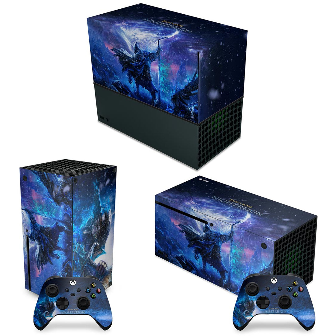 KIT Capa Anti Poeira e Skin Anti-Rage Xbox Series X Horizontal - Elden Ring Nightreign - Pop Arte Skins
