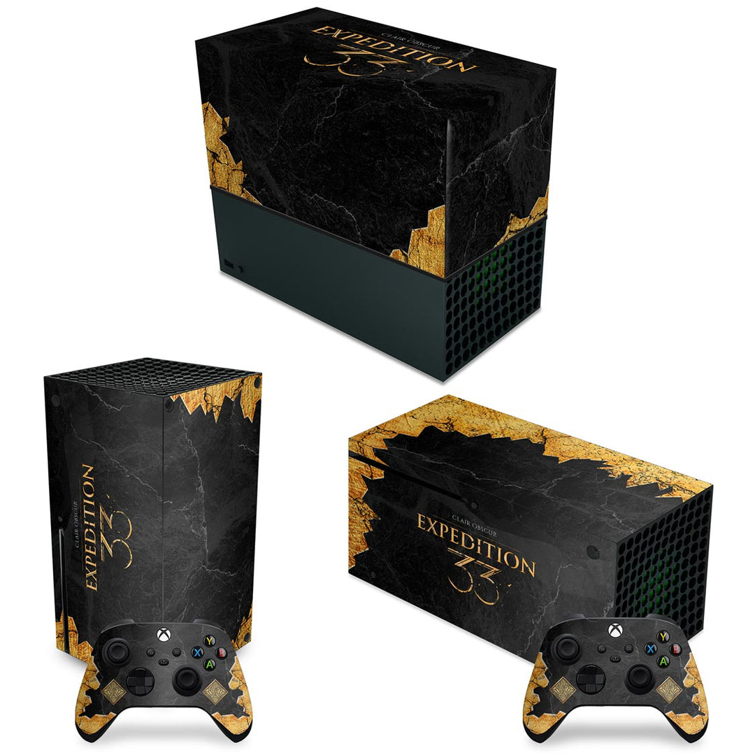 KIT Capa Anti Poeira e Skin Anti-Rage Xbox Series X Horizontal - Clair Obscur: Expedition 33 - Pop Arte Skins