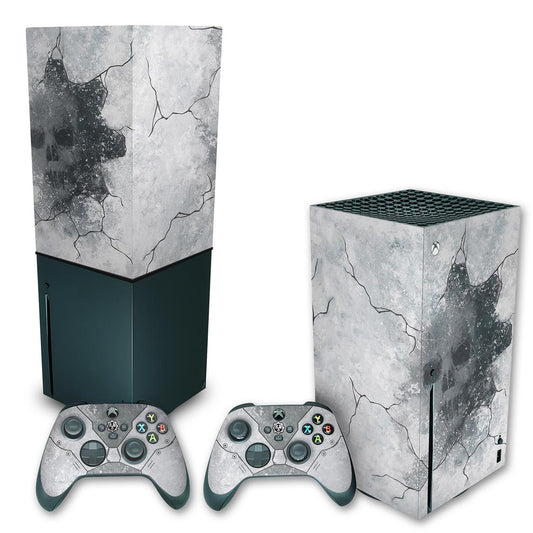 KIT Capa Anti Poeira e Skin Anti-Rage Xbox Series X Vertical - Gears 5 Bundle