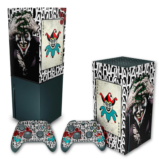 KIT Capa Anti Poeira e Skin Anti-Rage Xbox Series X Vertical - Joker Coringa
