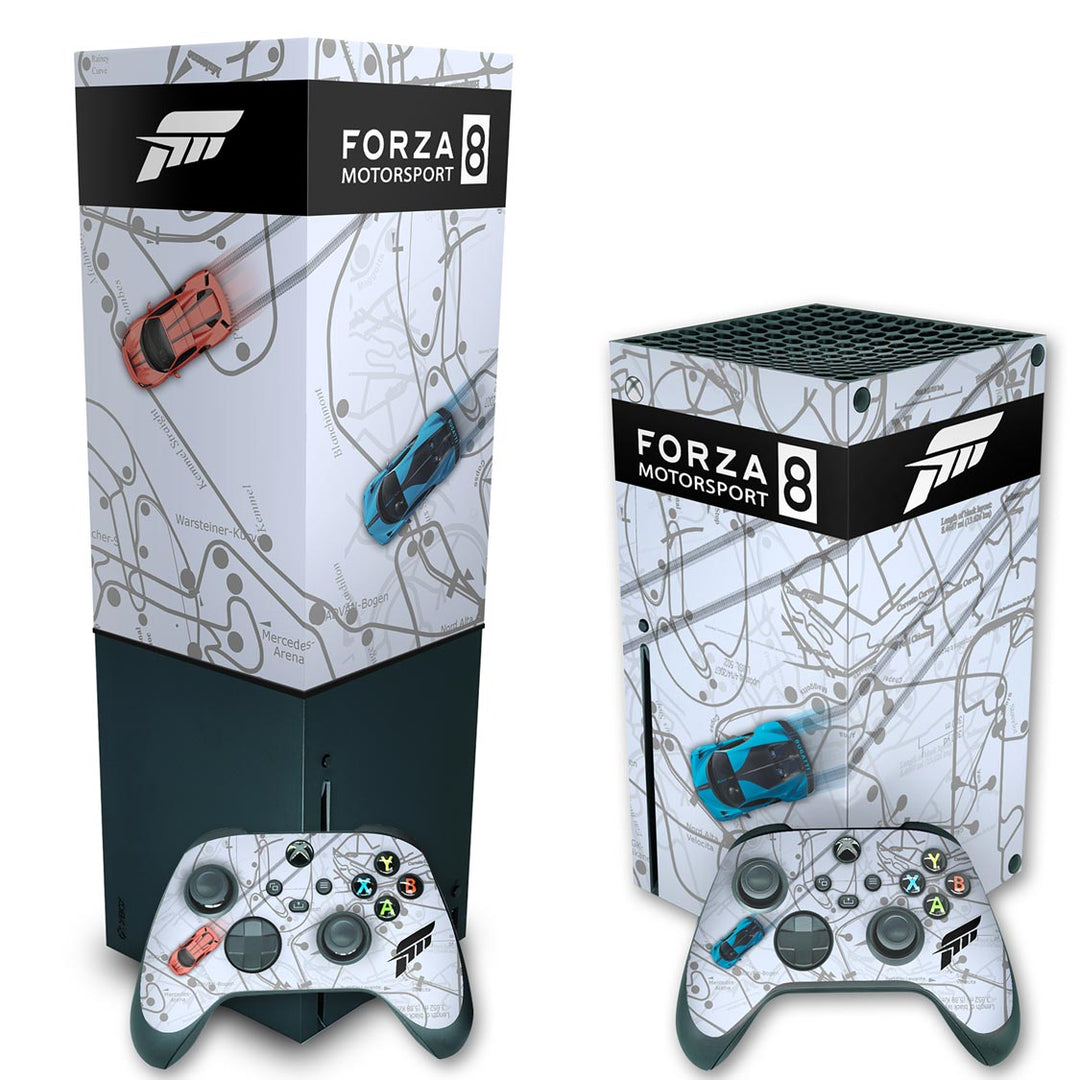 KIT Capa Anti Poeira e Skin Anti-Rage Xbox Series X Vertical - Forza Motor Sport 8 - Pop Arte Skins - foto 2