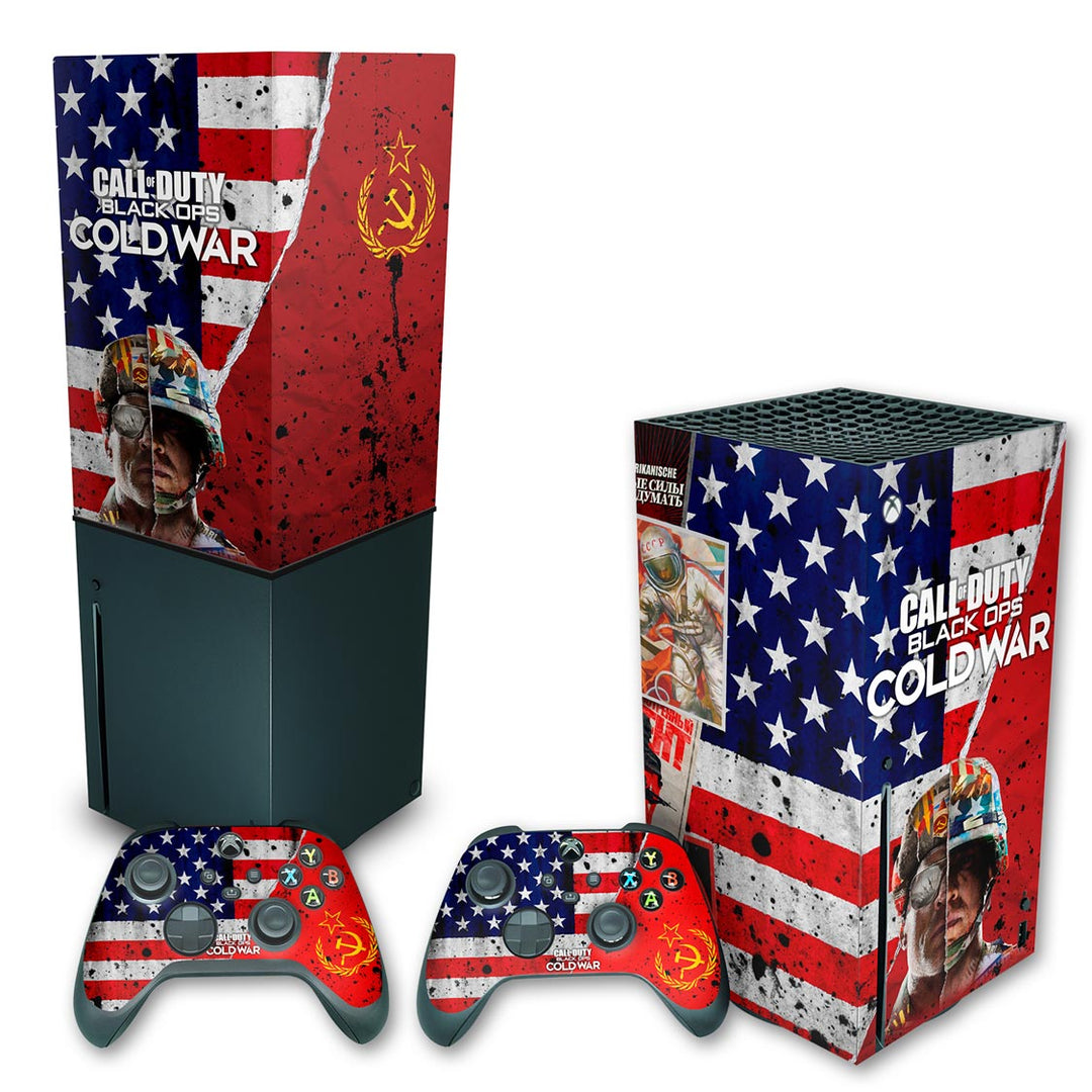 KIT Capa Anti Poeira e Skin Anti-Rage Xbox Series X Vertical - Call Of Duty Cold War - Pop Arte Skins