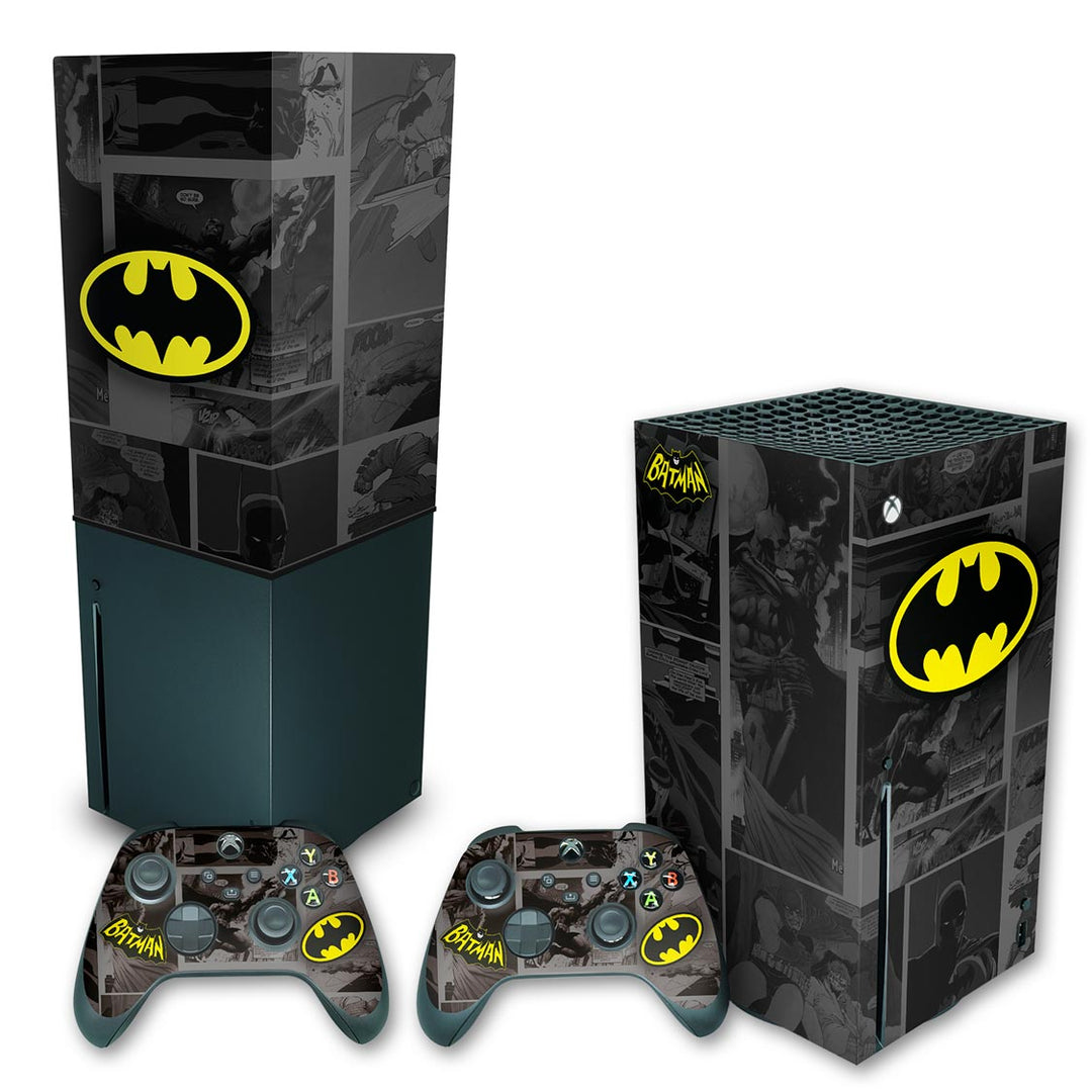 KIT Capa Anti Poeira e Skin Anti-Rage Xbox Series X Vertical - Batman Comics - Pop Arte Skins