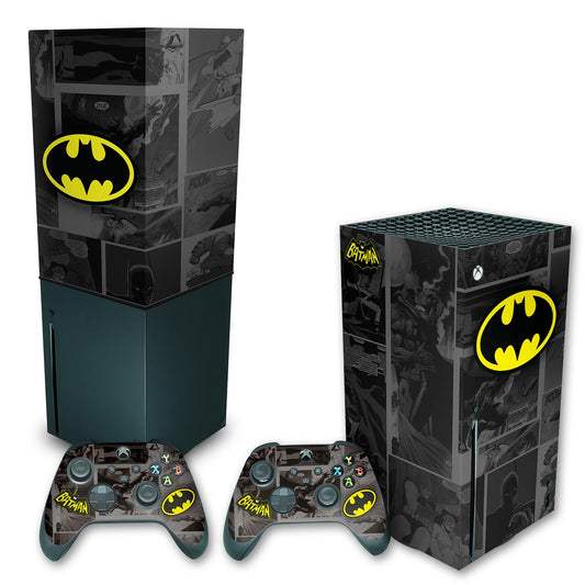KIT Capa Anti Poeira e Skin Anti-Rage Xbox Series X Vertical - Batman Comics