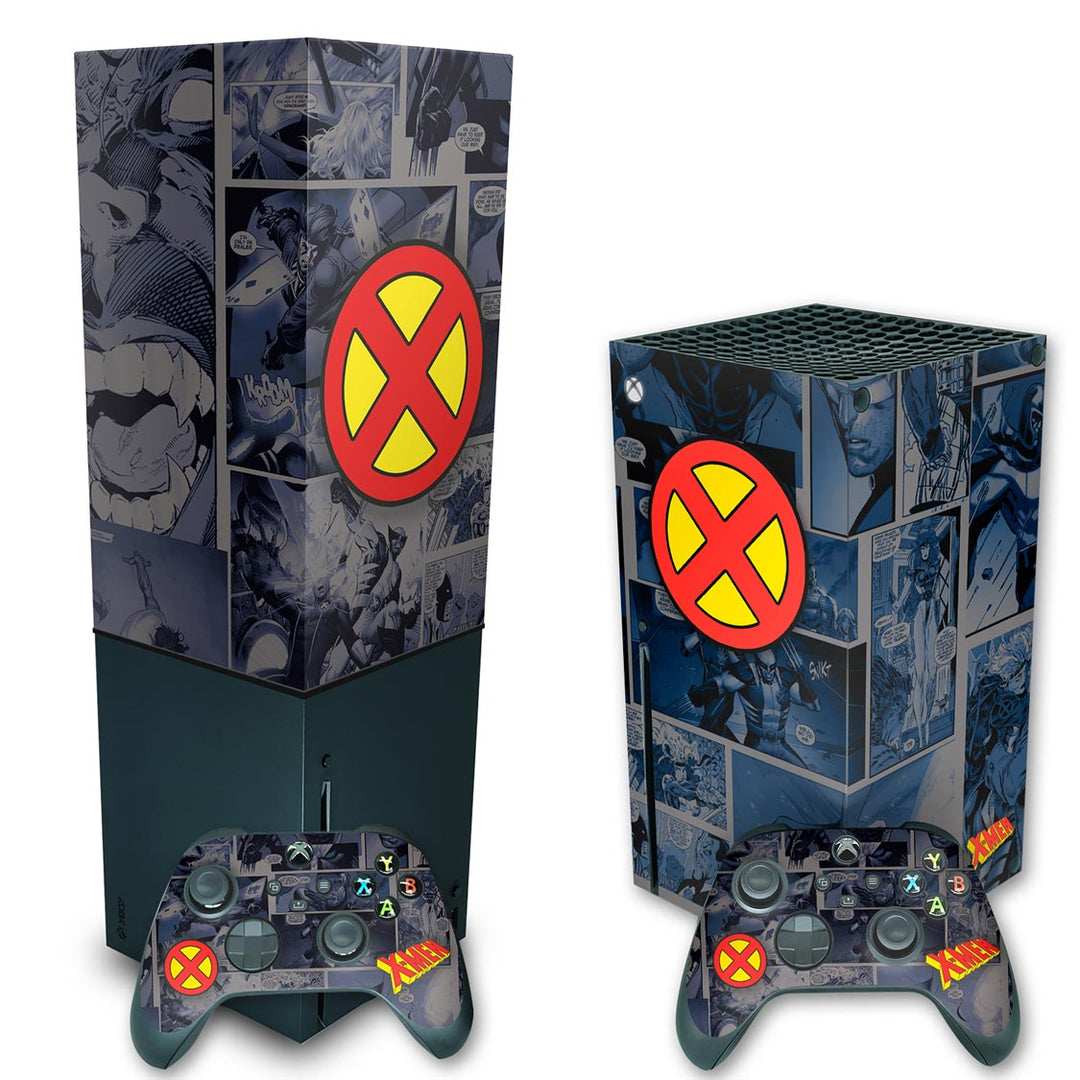 KIT Capa Anti Poeira e Skin Anti-Rage Xbox Series X Vertical - X-Men Comics - Pop Arte Skins - foto 2