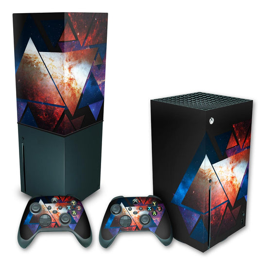 KIT Capa Anti Poeira e Skin Anti-Rage Xbox Series X Vertical - Abstrato #90