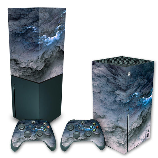 KIT Capa Anti Poeira e Skin Anti-Rage Xbox Series X Vertical - Abstrato #91