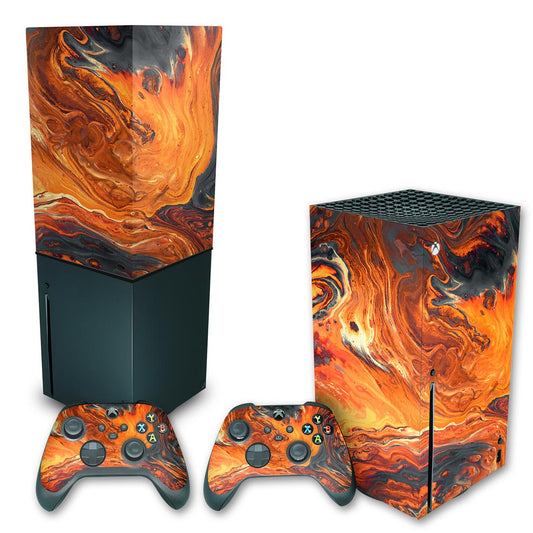 KIT Capa Anti Poeira e Skin Anti-Rage Xbox Series X Vertical - Abstrato #95