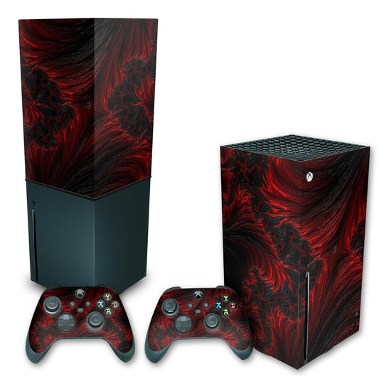 KIT Capa Anti Poeira e Skin Anti-Rage Xbox Series X Vertical - Abstrato #96