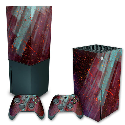 KIT Capa Anti Poeira e Skin Anti-Rage Xbox Series X Vertical - Abstrato #100