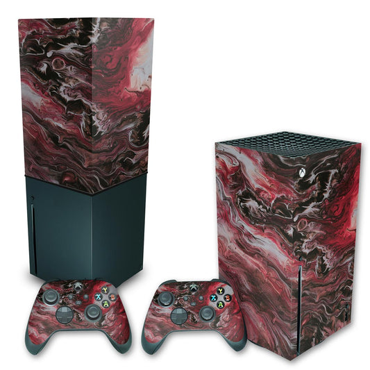 KIT Capa Anti Poeira e Skin Anti-Rage Xbox Series X Vertical - Abstrato #104