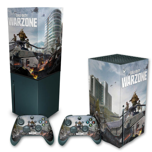 KIT Capa Anti Poeira e Skin Anti-Rage Xbox Series X Vertical - Call of Duty Warzone