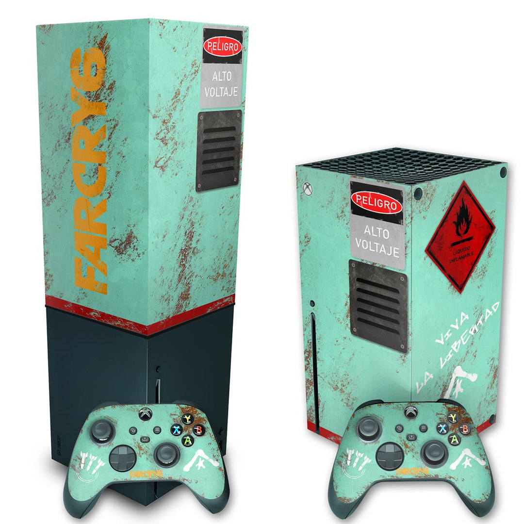KIT Capa Anti Poeira e Skin Anti-Rage Xbox Series X Vertical - Far Cry 6 - Pop Arte Skins - foto 2