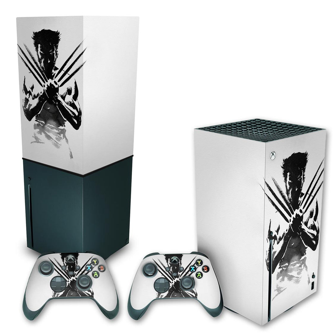 KIT Capa Anti Poeira e Skin Anti-Rage Xbox Series X Vertical - Wolverine X-men - Pop Arte Skins