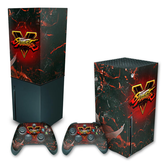 KIT Capa Anti Poeira e Skin Anti-Rage Xbox Series X Vertical - Street Fighter V