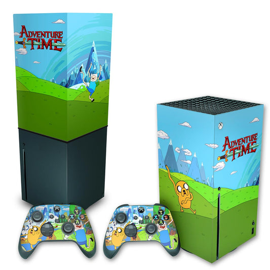 KIT Capa Anti Poeira e Skin Anti-Rage Xbox Series X Vertical - Hora de Aventura