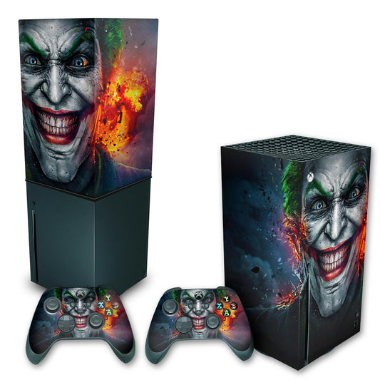 KIT Capa Anti Poeira e Skin Anti-Rage Xbox Series X Vertical - Coringa Joker