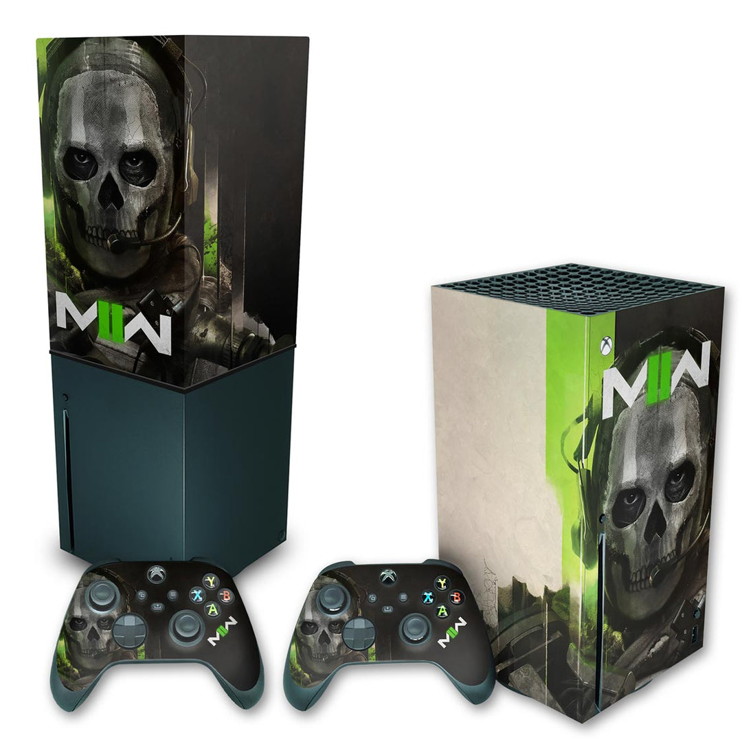 KIT Capa Anti Poeira e Skin Anti-Rage Xbox Series X Vertical - Call Of Duty Modern Warfare II - Pop Arte Skins