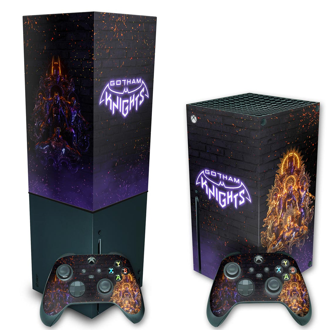 KIT Capa Anti Poeira e Skin Anti-Rage Xbox Series X Vertical - Gotham Knights - Pop Arte Skins - foto 2